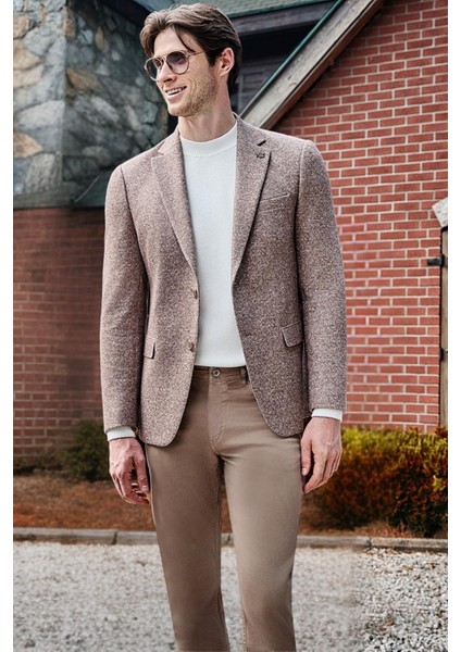 Bej Casual Slim Fit 5 Cep Düz Paça Pantolon 1003255321 fiyatları