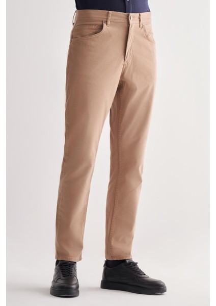 Bej Casual Slim Fit 5 Cep Düz Paça Pantolon 1003255321 fırsatları