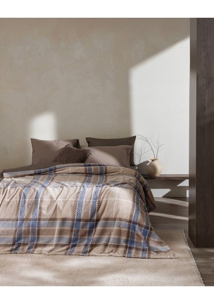 Antonin Tek Kişilik Welsoft Baskılı Battaniye - Mavi/bej