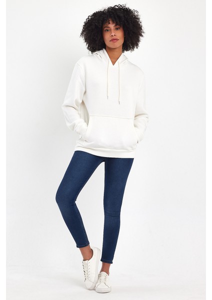 Kadın Kapşonlu Rahat Kalıp Içi Polarlı 3 Iplik Sweatshırt SPR24SWK55 fiyatları