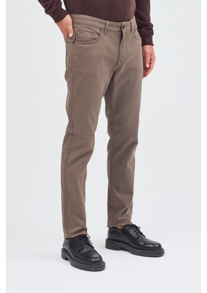 Haki 5 Cep Düz Paça Pamuklu Slim Fit 5 Cep Casual Pantolon 1003255154 fırsatları