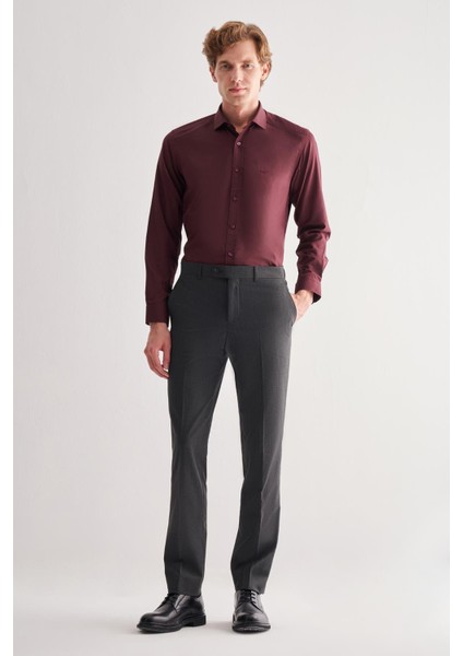 Koyu Antrasit Yan Cep Açık Paça Kendinden Desenli Slim Fit Pantolon 1003255152 fiyatları