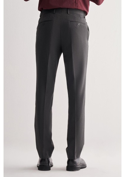 Koyu Antrasit Yan Cep Açık Paça Kendinden Desenli Slim Fit Pantolon 1003255152 fırsatları