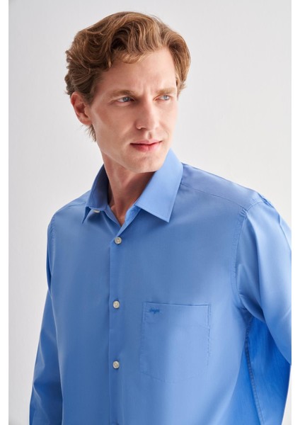 Saks Sert Yaka Uzun Kol Easy To Iron Comfort Fit Pamuklu Gömlek 1004255182 fırsatları