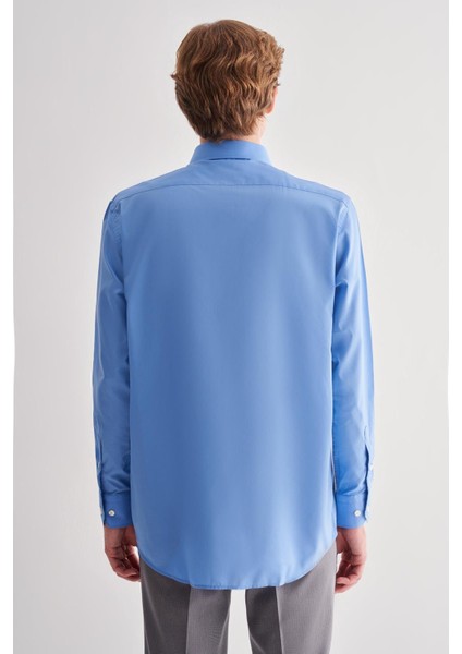 Saks Sert Yaka Uzun Kol Easy To Iron Comfort Fit Pamuklu Gömlek 1004255182 indirimleri