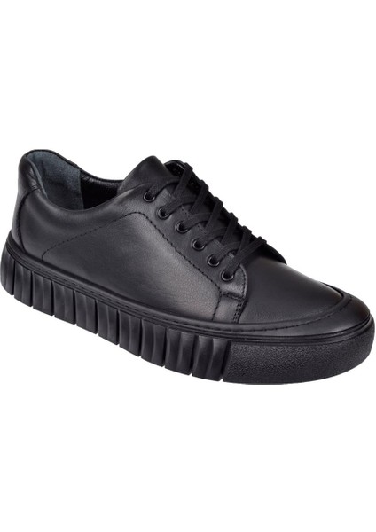 Hakiki Deri Erkek Spor Ayakkabı RAM-3902 Siyah