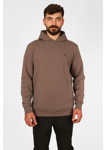 |kapüşonlu Sweatshirt| Fleto Cep Detaylı Reflektör Baskılı Şardonlu