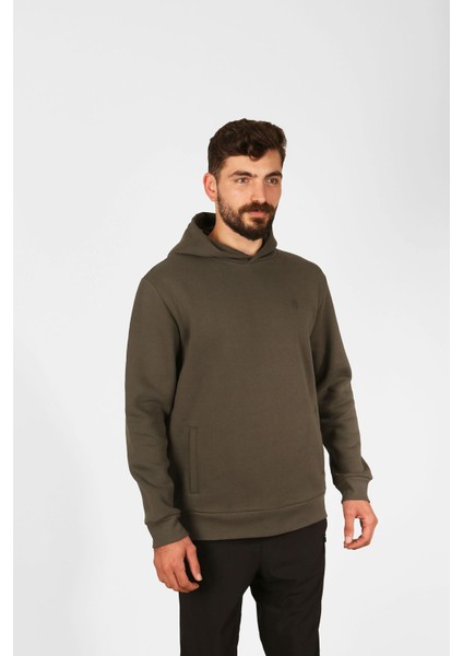 |kapüşonlu Sweatshirt| Fleto Cep Detaylı Reflektör Baskılı Şardonlu