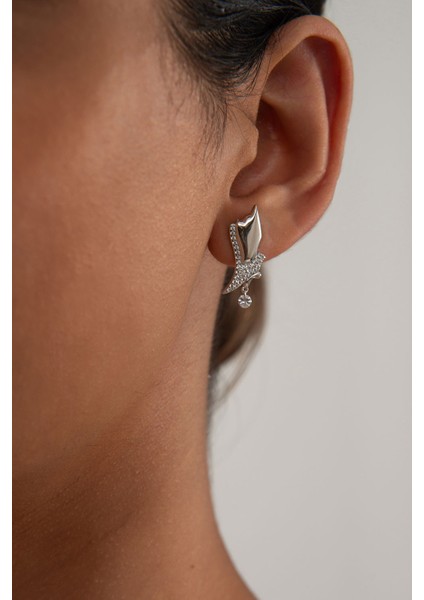 Gümüş Kristal Taş Detaylı Sallantılı 925 Ayar Gümüş Küpe 141 fiyatları