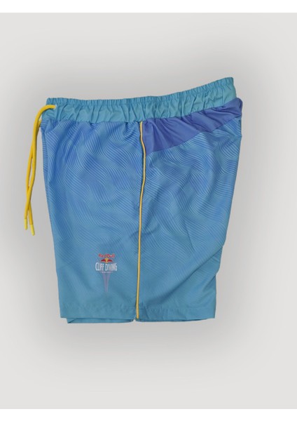 Erkek Mavi Çizgi Desenli Çok Amaçlı Sporcu Deniz Şortu, Havuz Şortu, Koşu Spor Şortu modelleri
