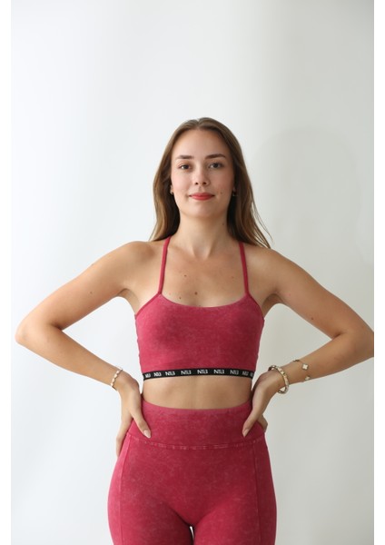 Kadın Sporcu Sütyeni - Seamless ve Toparlayıcı Sırt Detaylı Bra Acid Pembe