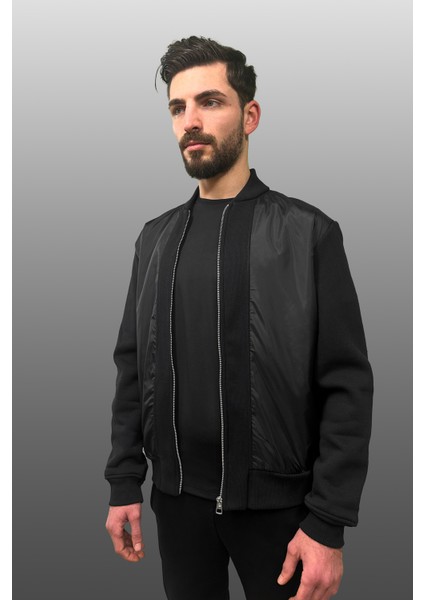 Siyah Erkek Mont Içi Pamuklu Pvc Kaplama Ön Panel | Fermuarlı Gizli Cep Detaylı modelleri