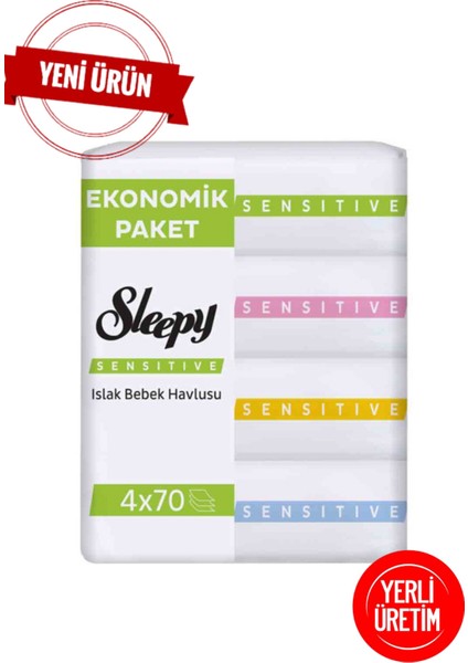 Sleepy Sensitive Islak Bebek Mendili 4 Paket 70 Li 280 Yaprak fiyatları