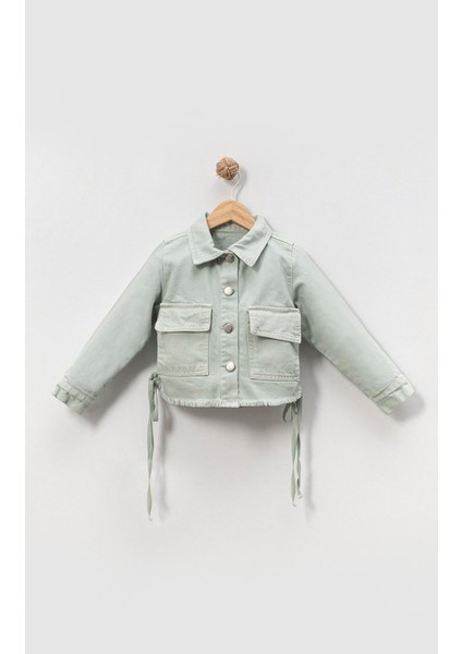 Kız Çocuk Yandan Büzgülü Cepli Kot Ceket fiyatları