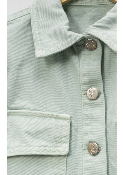 Kız Çocuk Yandan Büzgülü Cepli Kot Ceket modelleri