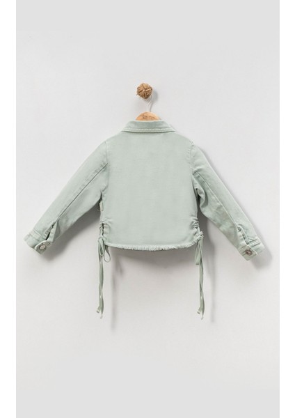 Kız Çocuk Yandan Büzgülü Cepli Kot Ceket indirimleri