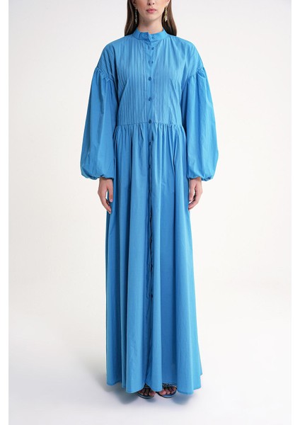 Mavi Özel Dikiş Detaylı Bol Kesim Elbise 94654 fiyatları