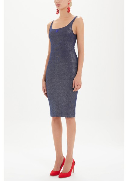 Mavi Askılı Dar Kesim Mini Örme Elbise 91967 fiyatları