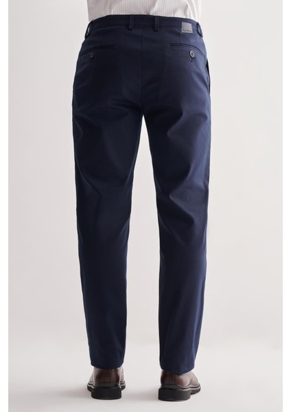 Lacivert Yan Cep Düz Paça Pamuklu Comfort Fit Chino Casual Pantolon 1003255167 fırsatları