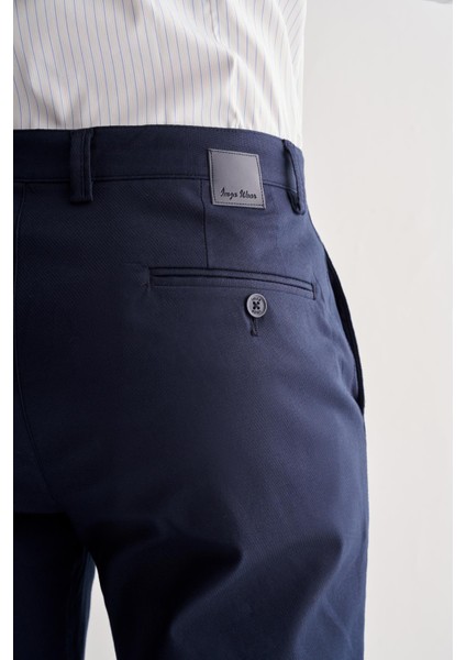 Lacivert Yan Cep Düz Paça Pamuklu Comfort Fit Chino Casual Pantolon 1003255167 indirimleri