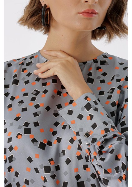 Gri Pilise Detaylı Bol Kesim Elbise 94365 indirimleri