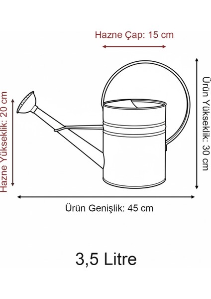 Olivia 3,5 Litre Metal Çiçek Bahçe Sulama Kabı Transparan Yeşil - Modern Dekoratif Çok Amaçlı Sulak modelleri