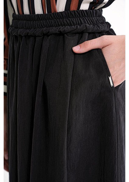 Siyah Beli Lastikli Uzun Etek 81323 indirimleri