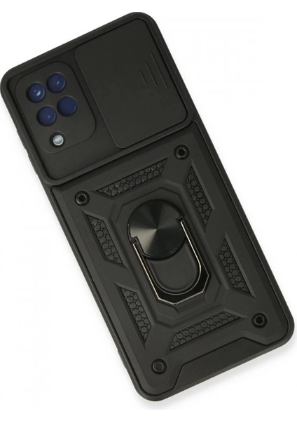 Samsung Galaxy A22 Kılıf Pars Lens Yüzüklü Silikon - Siyah modelleri