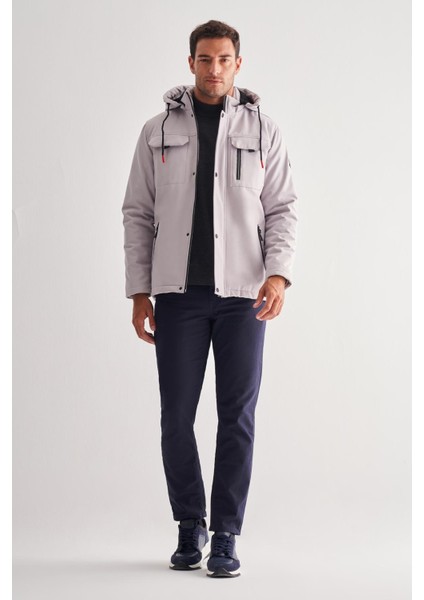 Taş Rengi Dik Yaka Çıkma Kapşonlu Slim Fit Casual Mont 1007255131 fiyatları