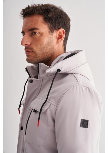 Taş Rengi Dik Yaka Çıkma Kapşonlu Slim Fit Casual Mont 1007255131 fırsatları