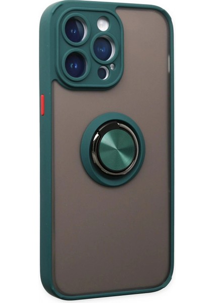 iPhone 14 Pro Max Kılıf Montreal Yüzüklü Silikon Kapak - Yeşil fiyatları