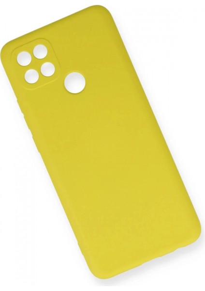 Oppo A15 Kılıf Nano Içi Kadife Silikon - Sarı modelleri