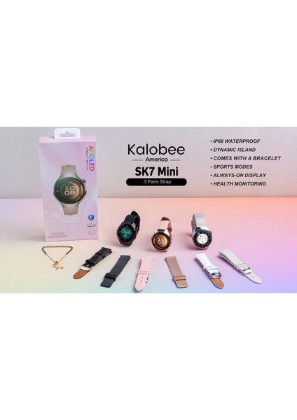 Sk7 Mini 40 mm 3 Kordonlu Bayan Akıllı Saat