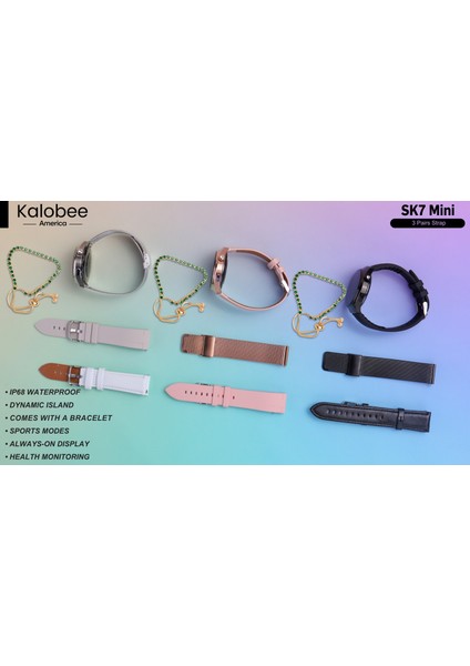 Sk7 Mini 40 mm 3 Kordonlu Bayan Akıllı Saat