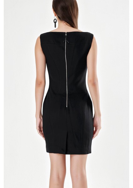 Yeşil Dar Kesim Yün Elbise 90760