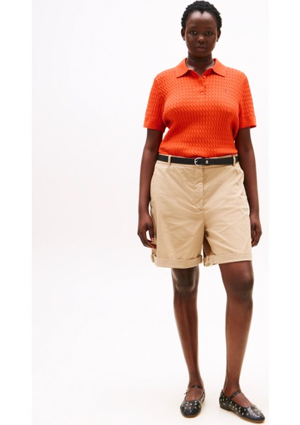 Crv Co Cable Fıne Gg Polo Swt Kadın Turuncu Kazak - WW0WW47250 modelleri