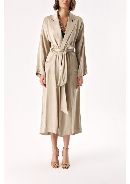 Vizon Yanları Düğmeli Salaş Trençkot 20403 fiyatları