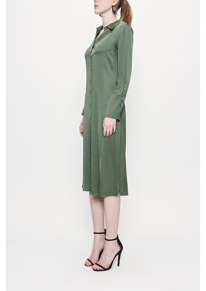 Haki Gömlek Elbise 93765
