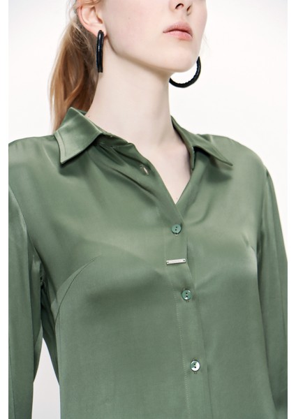 Haki Gömlek Elbise 93765 modelleri