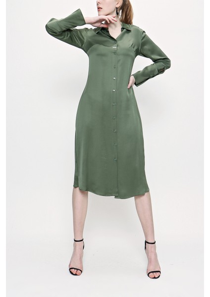 Haki Gömlek Elbise 93765 fırsatları