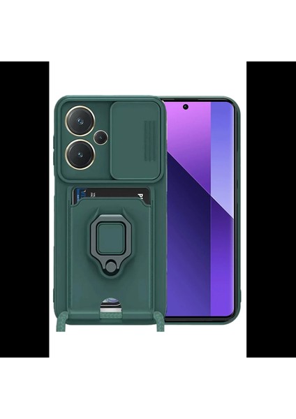 Xiaomi Redmi Note 13 Pro Plus Kılıf Zuma Kartvizitli Yüzüklü Silikon