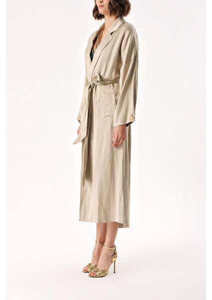 Vizon Yanları Düğmeli Salaş Trençkot 20403 modelleri