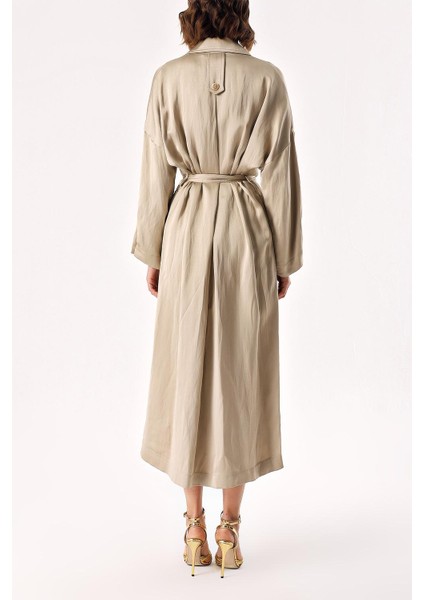 Vizon Yanları Düğmeli Salaş Trençkot 20403 fırsatları