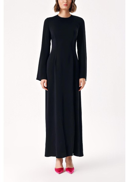 Siyah Uzun Vücuda Oturan Yırtmaç Detaylı Elbise 94379 fiyatları