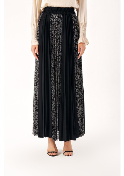 Siyah Dantel Detaylı Piliseli Etek 81273 fiyatları