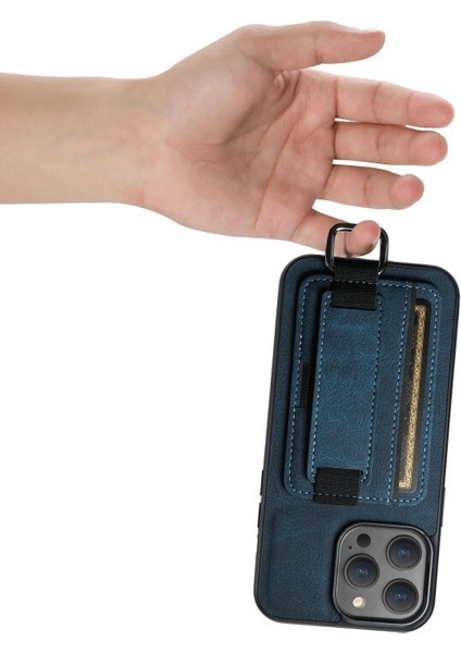 iPhone 16 Pro Max Kılıf Kartlıklı El Standlı Pu Deri H13 Kapak modelleri