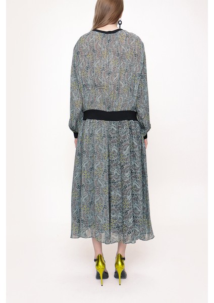 Gri Ribanalı Bol Kesim Elbise 93702 fırsatları