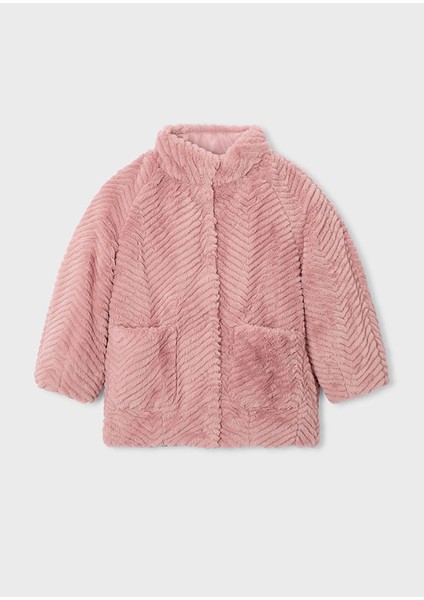 4-10 Yaş Arası Tüylü Mont - Pembe