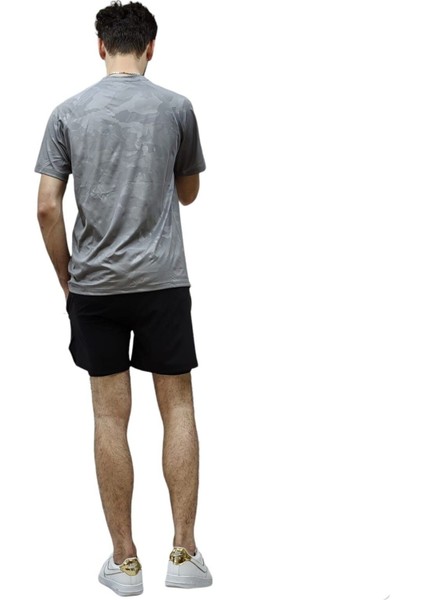 Gri Kamuflaj Baskılı Reglan Kol Sporcu Tişört fiyatları