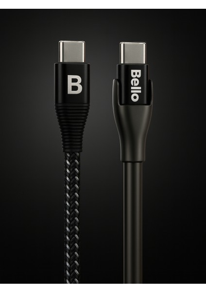 BA-02 Type-C Type-C Standlı Koruyuculu Örgülü Hızlı Şarj Data Kablosu 100W 1.2m